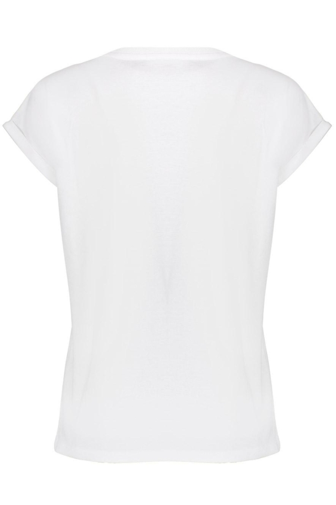 BASIC T SHIRT MET TEKST 52398 41 000010 OFF WHITE/FUCHSIA